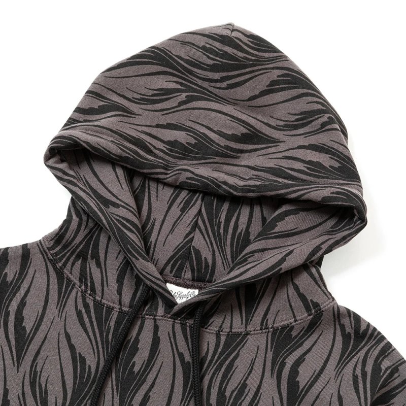 画像2: CALEE/FEATER PATTERN PULLOVER HD（CHARCOAL） 【40%OFF】［フェザー柄プルオーバーパーカー-23秋冬］