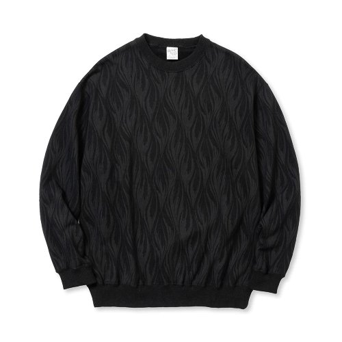 他の写真1: CALEE/FEATER PATTERN CREW NECK SW（BLACK）［フェザー柄クルーネックスウェット-23秋冬］