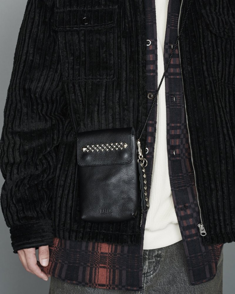 画像3: CALEE/STUDS LEATHER SHOULDER POUCH（BLACK）［スタッズレザーショルダーポーチ-23秋冬］