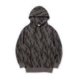 CALEE/FEATER PATTERN PULLOVER HD（CHARCOAL）［フェザー柄プルオーバーパーカー-23秋冬］