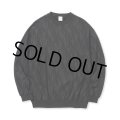 CALEE/FEATER PATTERN CREW NECK SW（BLACK）［フェザー柄クルーネックスウェット-23秋冬］