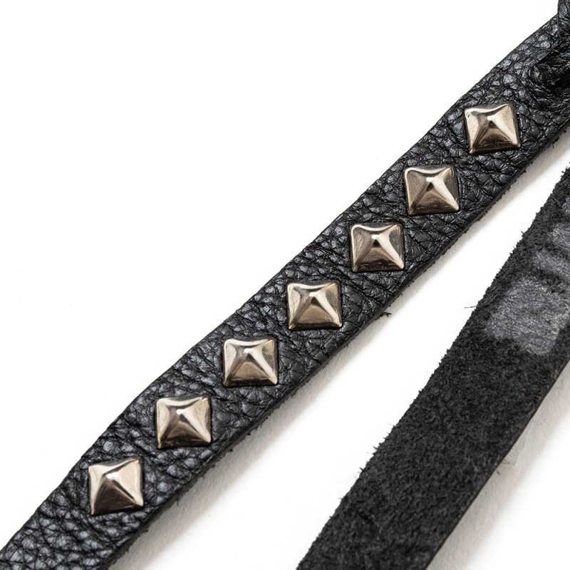 画像2: CALEE/STUDS LEATHER ASSORT KEY RING＜TYPE II＞C（Black/C）［スタッズレザーキーリング-23秋冬］