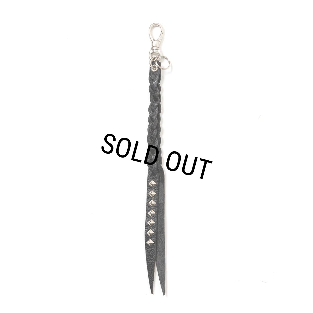 画像1: CALEE/STUDS LEATHER ASSORT KEY RING＜TYPE II＞C（Black/C）［スタッズレザーキーリング-23秋冬］ (1)