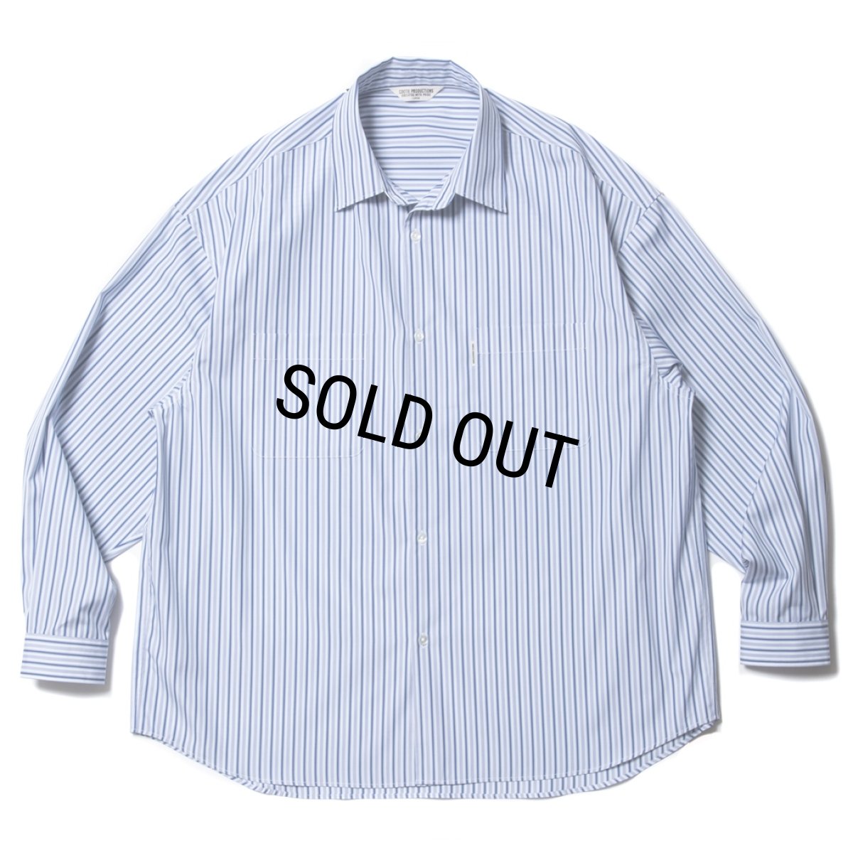 画像1: COOTIE PRODUCTIONS/Stripe Broad L/S Shirt（THOMAS MASON）（White）［ストライプブロードシャツ-23秋冬］ (1)
