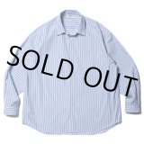 COOTIE PRODUCTIONS/Stripe Broad L/S Shirt（THOMAS MASON）（White）［ストライプブロードシャツ-23秋冬］