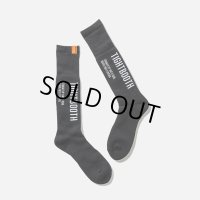 TIGHTBOOTH/LABEL LOGO HIGH SOCKS（Black）［ラベルロゴハイソックス-23秋冬］
