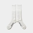 画像2: TIGHTBOOTH/LABEL LOGO HIGH SOCKS（White）［ハイソックス-23秋冬］ (2)