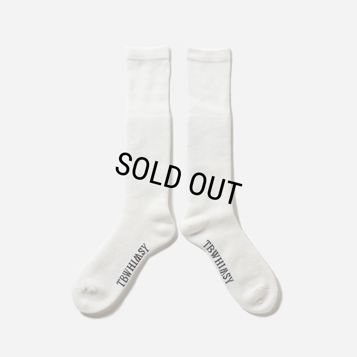 画像2: TIGHTBOOTH/LABEL LOGO HIGH SOCKS（White）［ラベルロゴハイソックス-23秋冬］ (2)