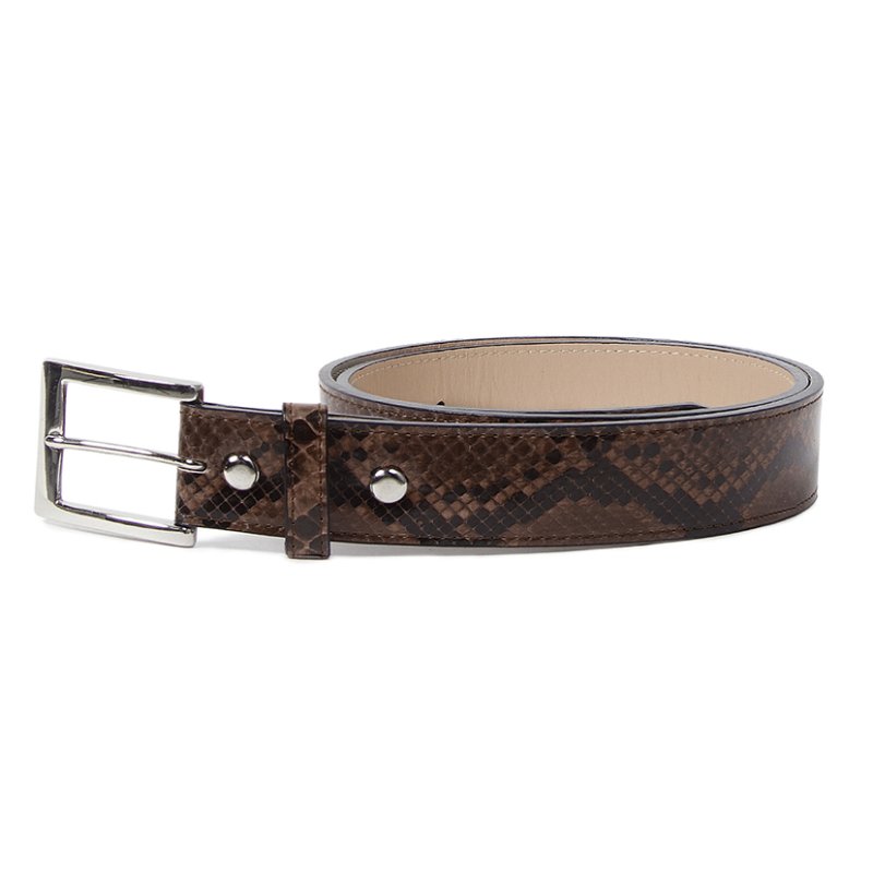画像1: WACKO MARIA/PYTHON LEATHER BELT（BROWN）［パイソンレザーベルト-23秋冬］