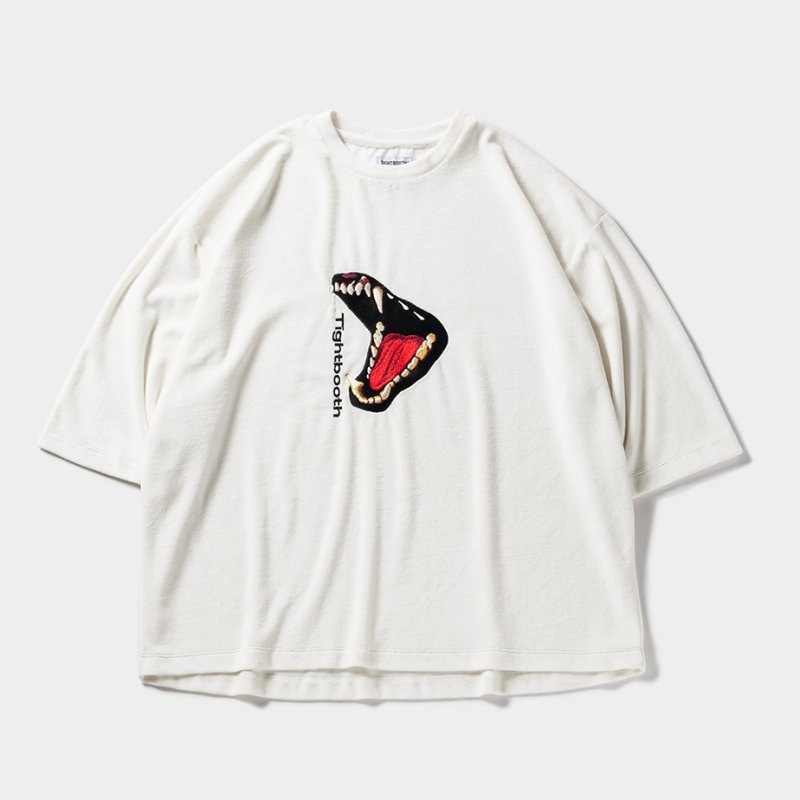 画像1: TIGHTBOOTH/BITE VELOUR 3/4 SLEEVE TEE（White） 【30%OFF】［ベロア7分袖T-23秋冬］