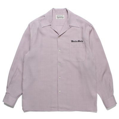 画像1: WACKO MARIA/50'S OPEN COLLAR SHIRT（PURPLE）［50'Sオープンカラーシャツ-23秋冬］