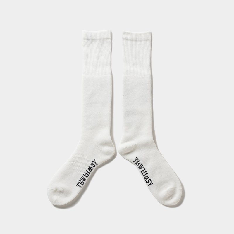 画像2: TIGHTBOOTH/LABEL LOGO HIGH SOCKS（White）［ラベルロゴハイソックス-23秋冬］