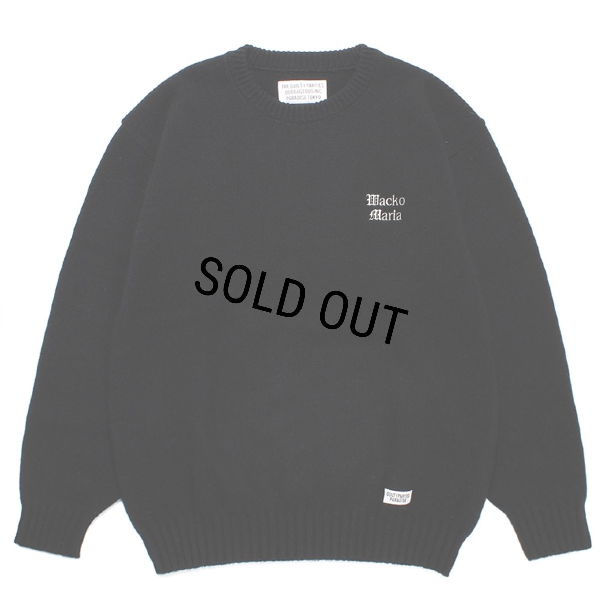 画像1: WACKO MARIA/CLASSIC KNIT SWEATER（BLACK）［クラシックニットセーター-23秋冬］ (1)