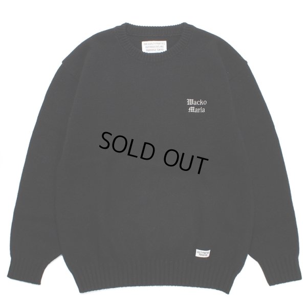 画像1: WACKO MARIA/CLASSIC KNIT SWEATER（BLACK）［クラシックニットセーター-23秋冬］