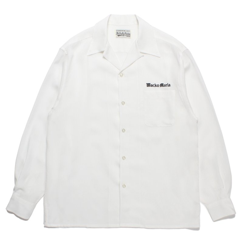 画像1: WACKO MARIA/50'S OPEN COLLAR SHIRT（WHITE）［50'Sオープンカラーシャツ-23秋冬］