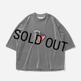 TIGHTBOOTH BITE VELOUR 7分丈 ベロア Tシャツ XL TIGHTBOOTH/BITE VELOUR 3/4 SLEEVE TEE（Charcoal）［ベロア7分