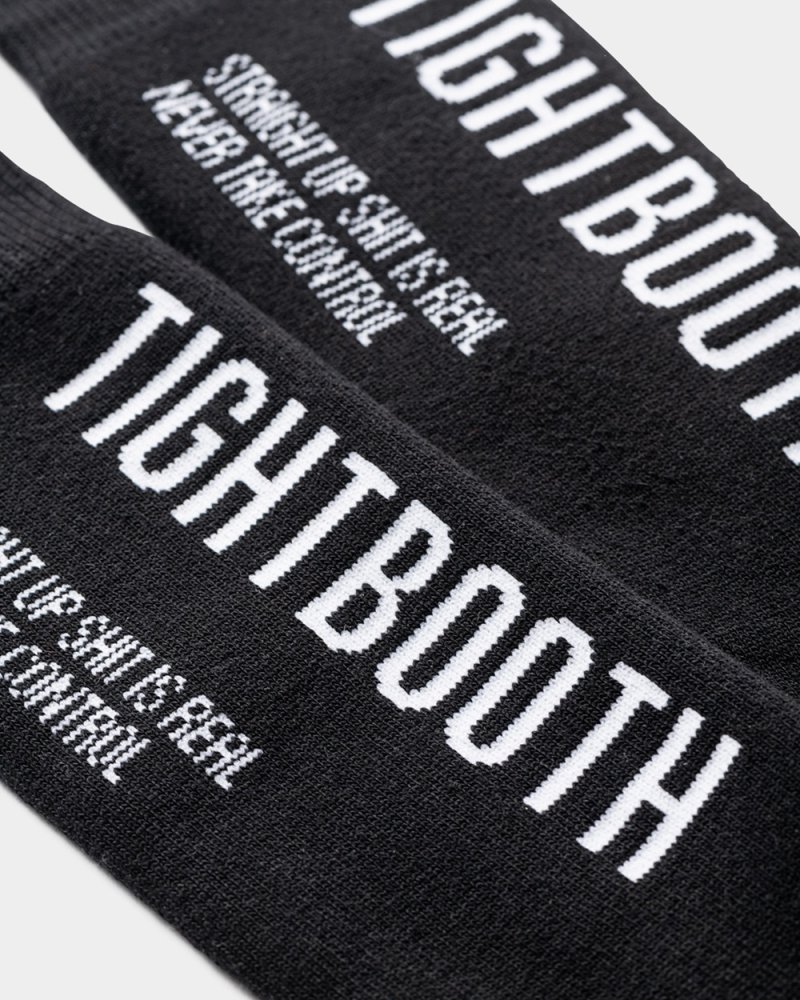 画像3: TIGHTBOOTH/LABEL LOGO HIGH SOCKS（Black）［ラベルロゴハイソックス-23秋冬］