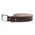 画像1: WACKO MARIA/PYTHON LEATHER BELT（BROWN）［パイソンレザーベルト-23秋冬］ (1)