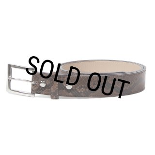 WACKO MARIA/PYTHON LEATHER BELT（BROWN）［パイソンレザー