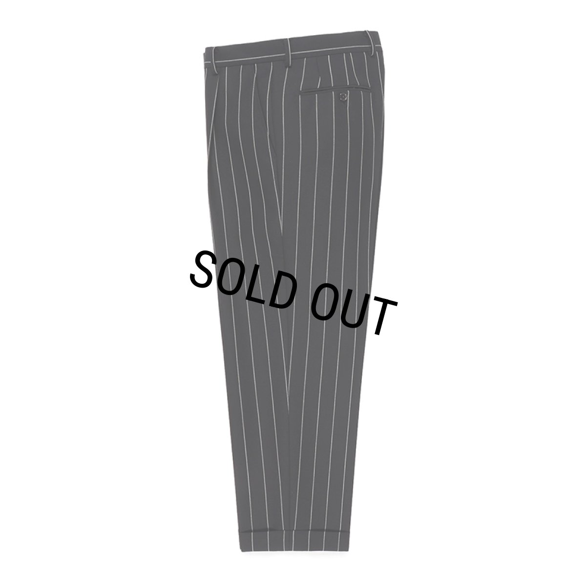画像1: WACKO MARIA/DORMEUIL / STRIPED PLEATED TROUSERS（TYPE-2）（BLACK）［ワンタックスラックス(TYPE-2)-23秋冬］ (1)