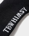 画像4: TIGHTBOOTH/LABEL LOGO HIGH SOCKS（Black）［ハイソックス-23秋冬］ (4)