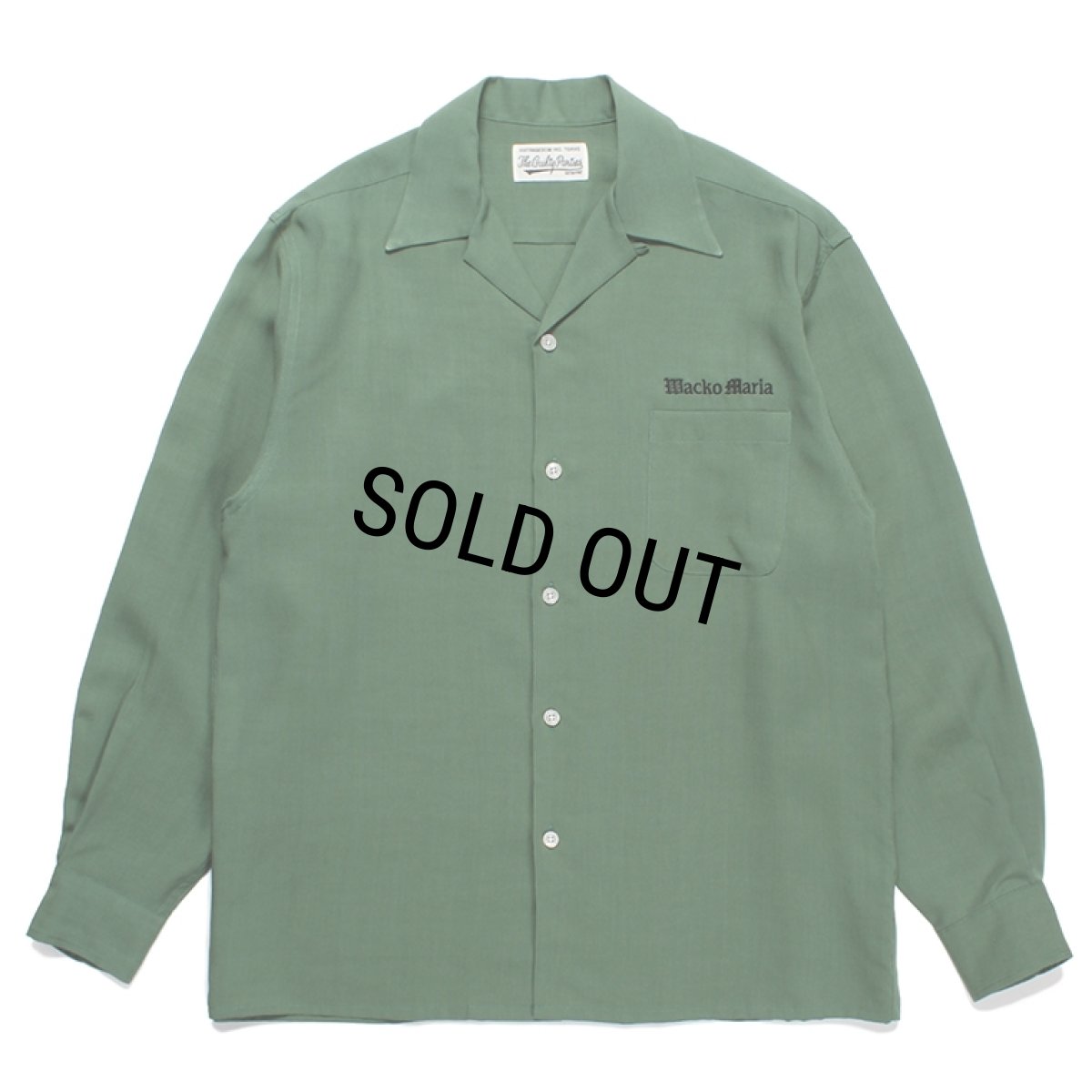 画像1: WACKO MARIA/50'S OPEN COLLAR SHIRT（GREEN）［50'Sオープンカラーシャツ-23秋冬］ (1)
