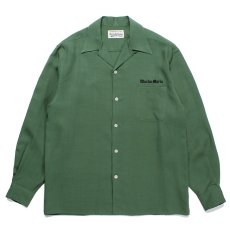 画像1: WACKO MARIA/50'S OPEN COLLAR SHIRT（GREEN）［50'Sオープンカラーシャツ-23秋冬］ (1)