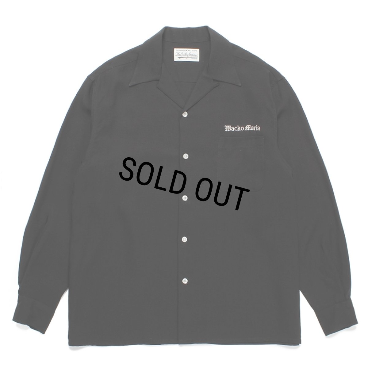 画像1: WACKO MARIA/50'S OPEN COLLAR SHIRT（BLACK）［50'Sオープンカラーシャツ-23秋冬］ (1)