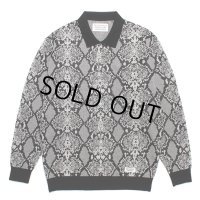 WACKO MARIA/PYTHON KNIT JACQUARD POLO SHIRT（WHITE）［パイソンジャガードポロシャツ-23秋冬］