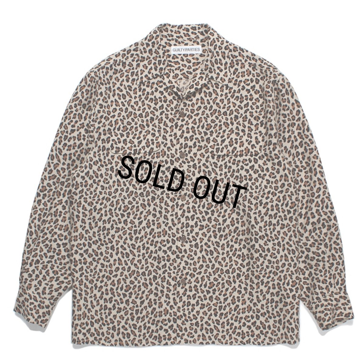 画像1: WACKO MARIA/LEOPARD OPEN COLLAR SHIRT（BEIGE）［レオパードオープンカラーシャツ-23秋冬］ (1)