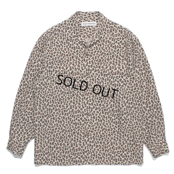 画像1: WACKO MARIA/LEOPARD OPEN COLLAR SHIRT（BEIGE）［レオパードオープンカラーシャツ-23秋冬］