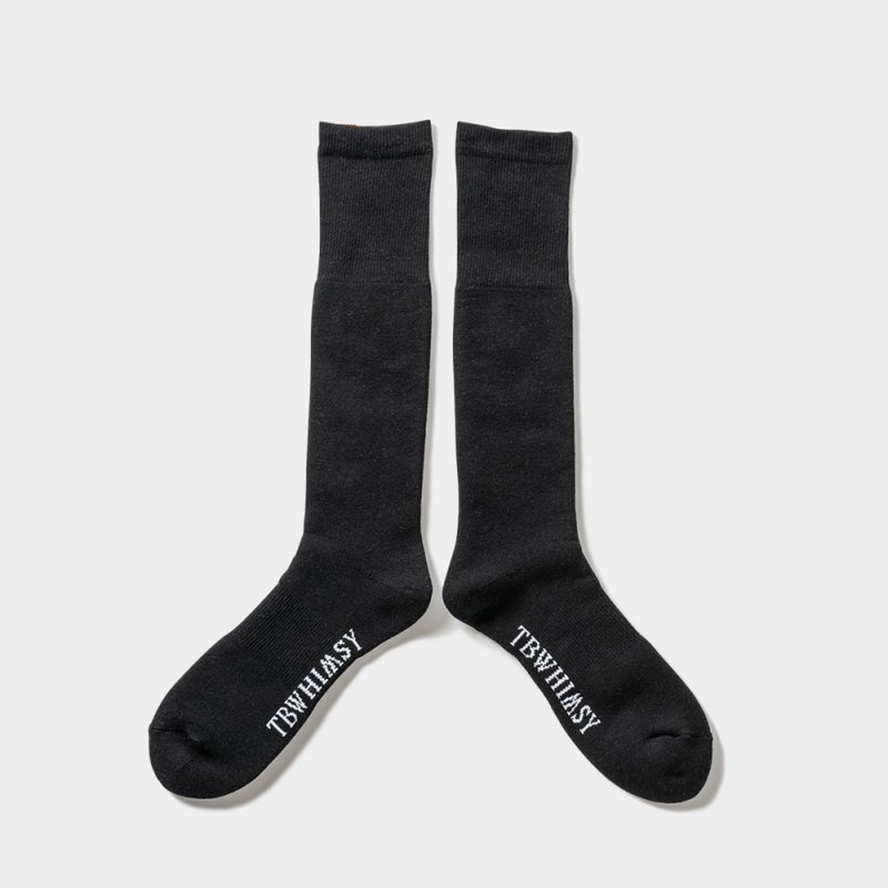 画像2: TIGHTBOOTH/LABEL LOGO HIGH SOCKS（Black）［ラベルロゴハイソックス-23秋冬］