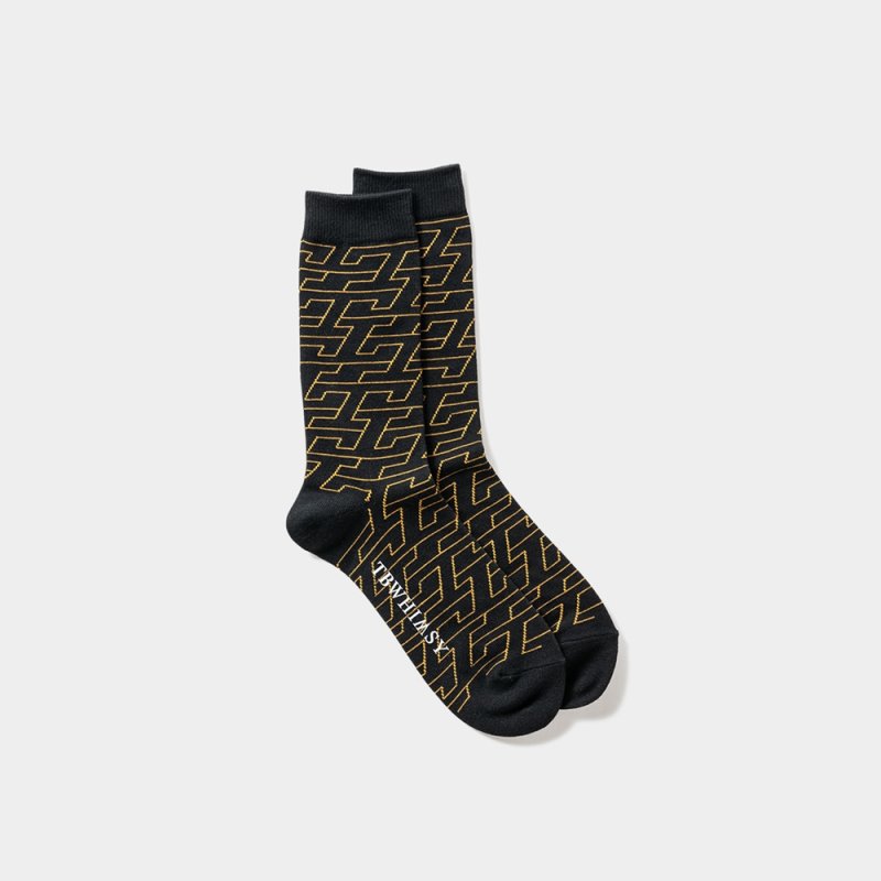 画像2: TIGHTBOOTH/T JACQUARD SOCKS（Black）［ジャガードソックス-23秋冬］
