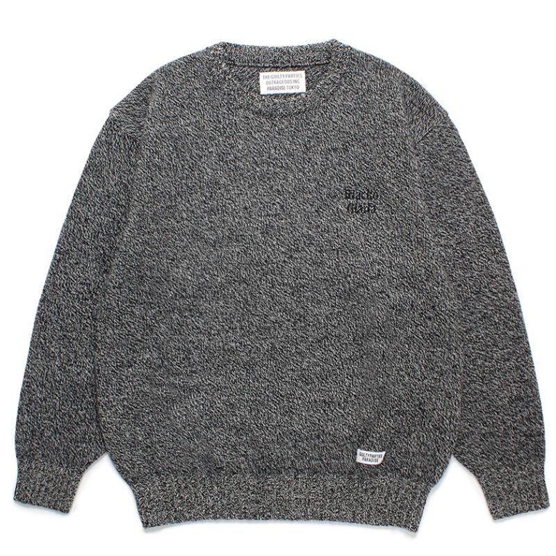 画像1: WACKO MARIA/CLASSIC KNIT SWEATER（GRAY）［クラシックニットセーター-23秋冬］