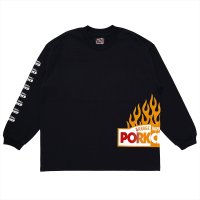 PORKCHOP/FIRE BLOCK MULTI L/S TEE（BLACK）［プリント長袖T-23秋冬］