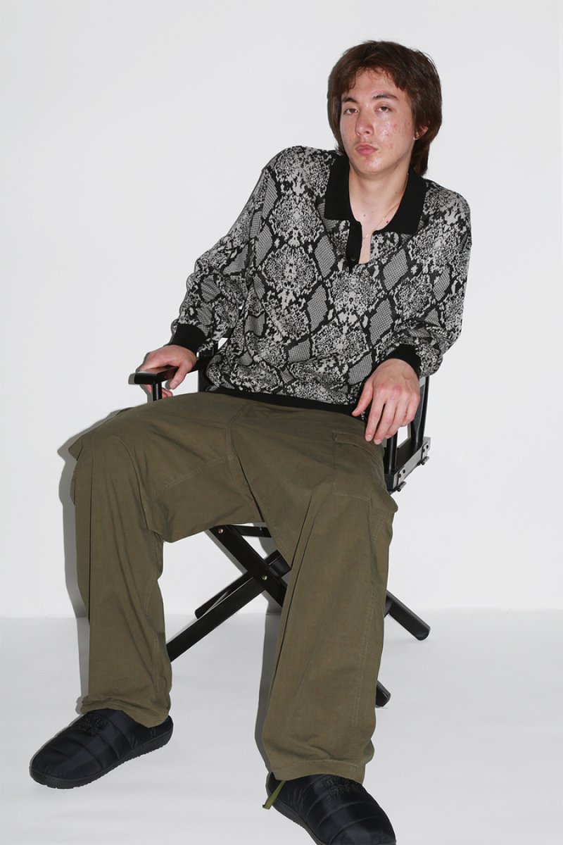 画像2: WACKO MARIA/PYTHON KNIT JACQUARD POLO SHIRT（WHITE）［パイソンジャガードポロシャツ-23秋冬］