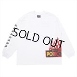 PORKCHOP/FIRE BLOCK MULTI L/S TEE（WHITE）［プリント長袖T-23秋冬］