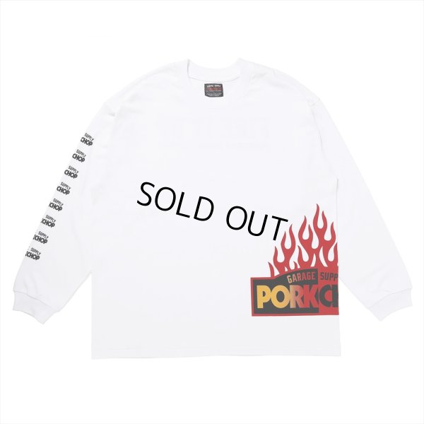 画像1: PORKCHOP/FIRE BLOCK MULTI L/S TEE（WHITE）［プリント長袖T-23秋冬］