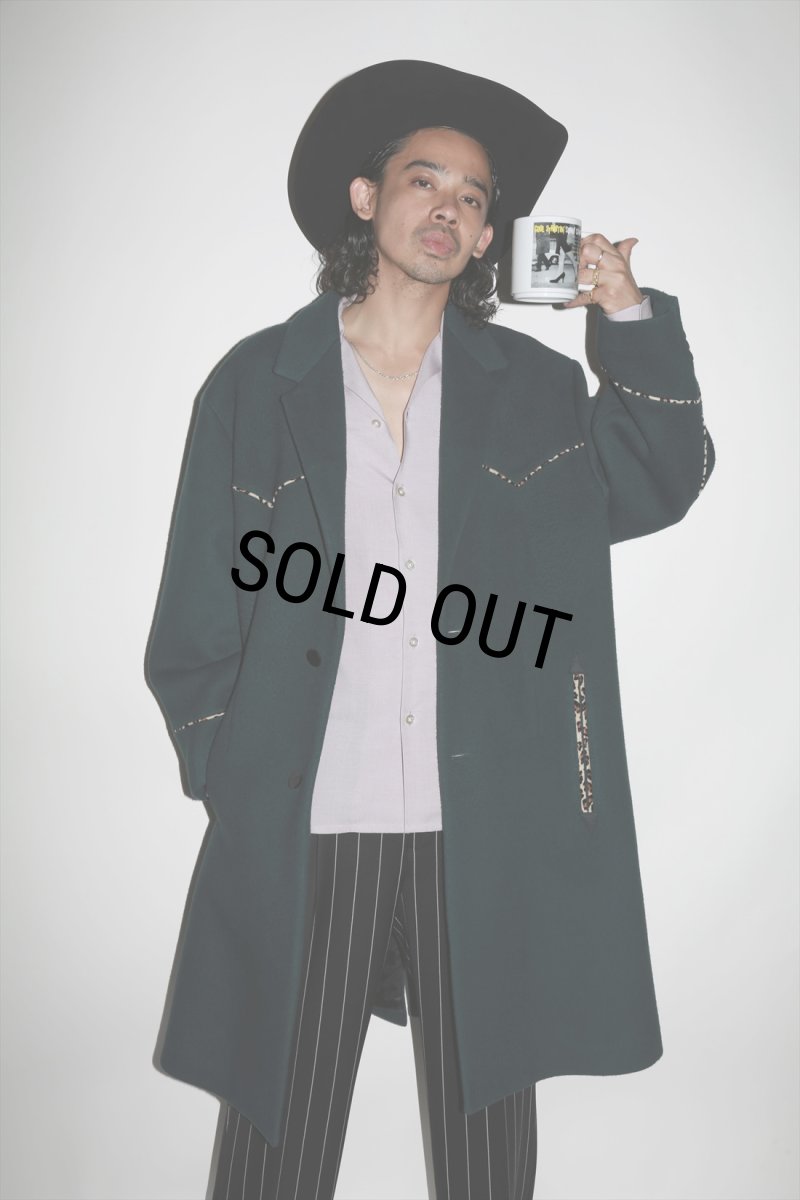 画像2: WACKO MARIA/50'S OPEN COLLAR SHIRT（PURPLE）［50'Sオープンカラーシャツ-23秋冬］ (2)