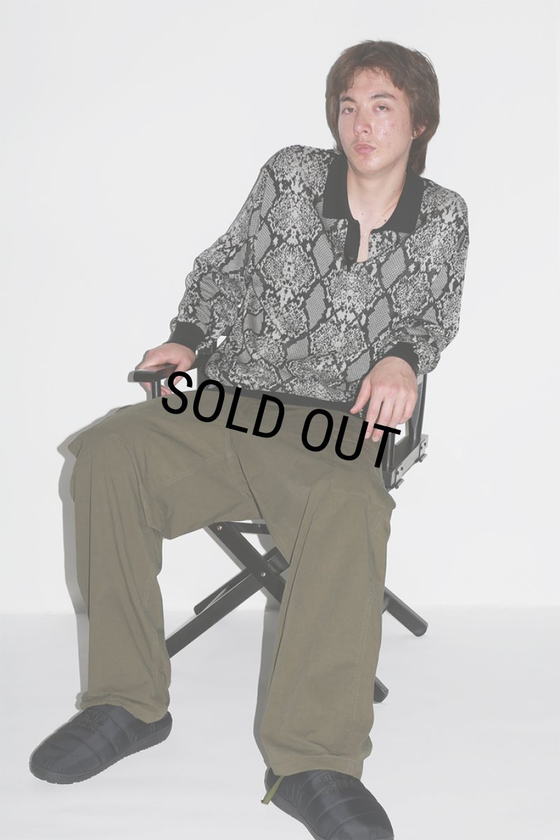 画像2: WACKO MARIA/PYTHON KNIT JACQUARD POLO SHIRT（WHITE）［パイソンジャガードポロシャツ-23秋冬］ (2)