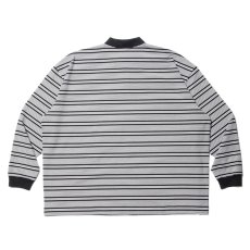 画像2: COOTIE PRODUCTIONS/Supima Border Oversized L/S Polo（Black）［ボーダーオーバーサイズ長袖ポロ-23秋冬］ (2)