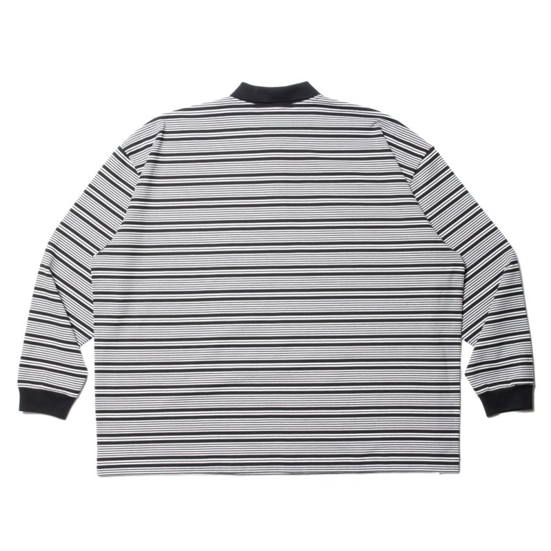画像2: COOTIE PRODUCTIONS/Supima Border Oversized L/S Polo（Black）［ボーダーオーバーサイズ長袖ポロ-23秋冬］