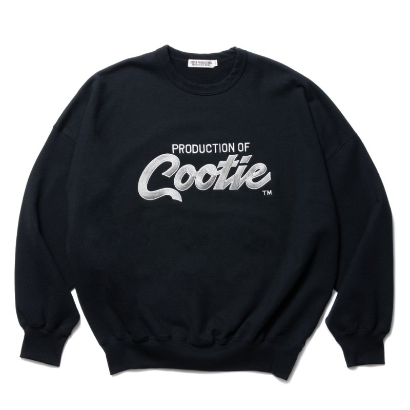 画像1: COOTIE PRODUCTIONS/Embroidery Sweat Crew（PRODUCTION OF COOTIE）（Black）［スウェットクルー-23秋冬］