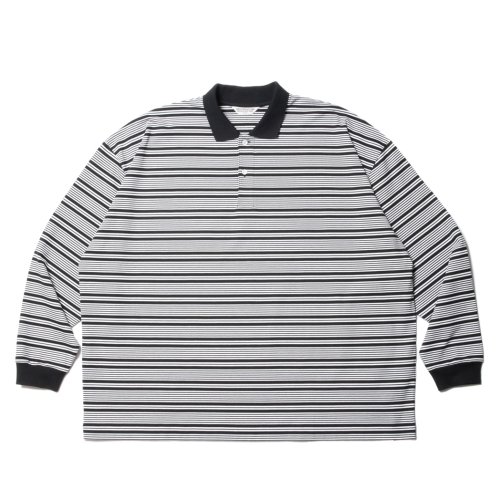 他の写真1: COOTIE PRODUCTIONS/Supima Border Oversized L/S Polo（Black）［ボーダーオーバーサイズ長袖ポロ-23秋冬］