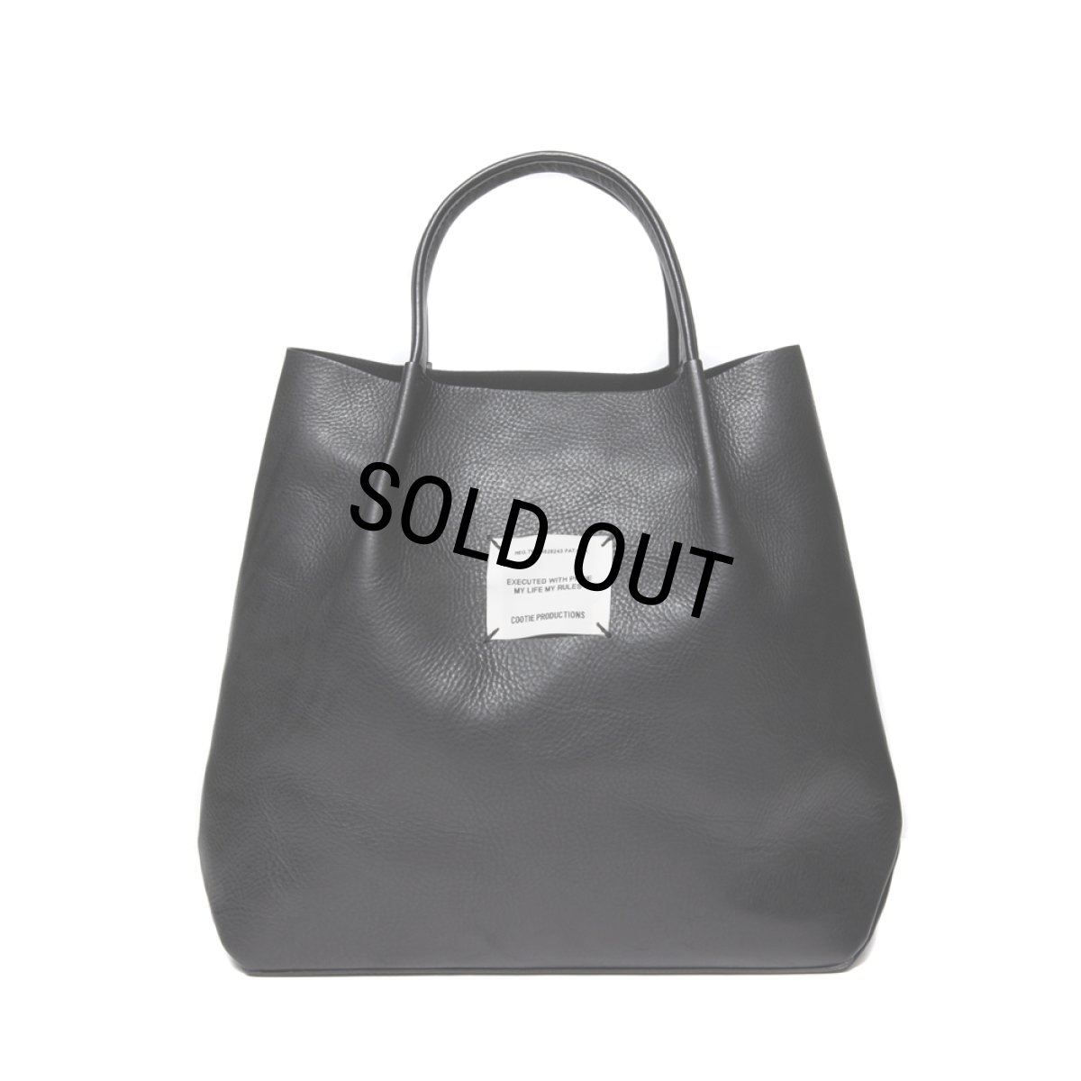 画像1: COOTIE PRODUCTIONS/Leather Tote Bag（Black）［レザートートバッグ-23秋冬］ (1)