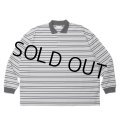 COOTIE PRODUCTIONS/Supima Border Oversized L/S Polo（Black）［ボーダーオーバーサイズ長袖ポロ-23秋冬］