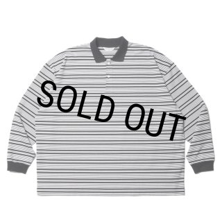 COOTIE PRODUCTIONS/Supima Border Oversized L/S Polo（Black