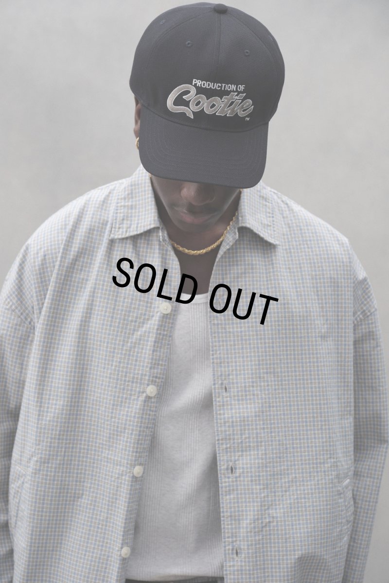 画像4: COOTIE PRODUCTIONS/Embroidery T/C Gabardine 6 Panel Cap（PRODUCTION OF COOTIE）（Black）［6パネルキャップ-23秋冬］ (4)