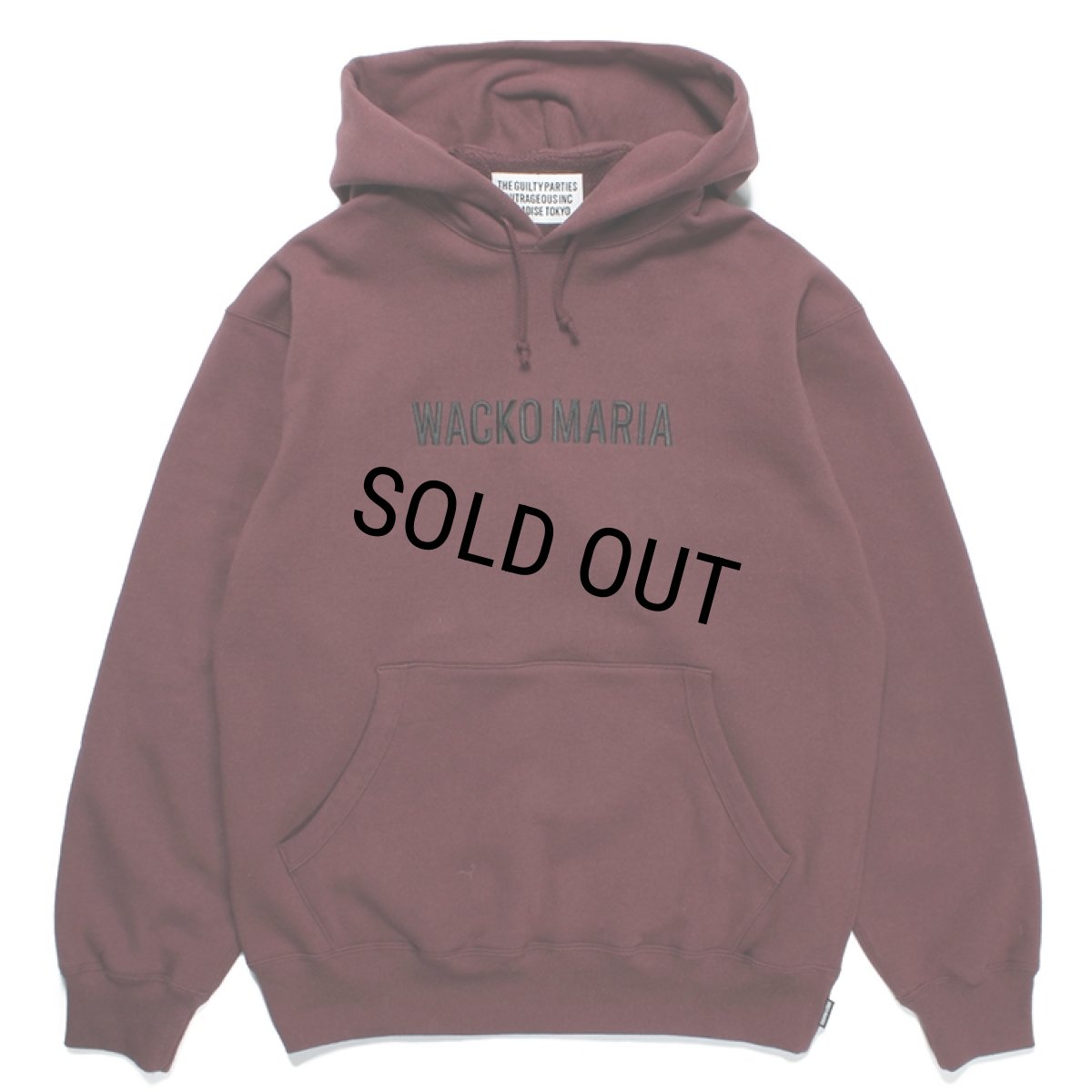 画像1: WACKO MARIA/MIDDLE WEIGHT PULL OVER HOODED SWEAT SHIRT（BURGUNDY）［プルオーバーパーカー-23秋冬］ (1)