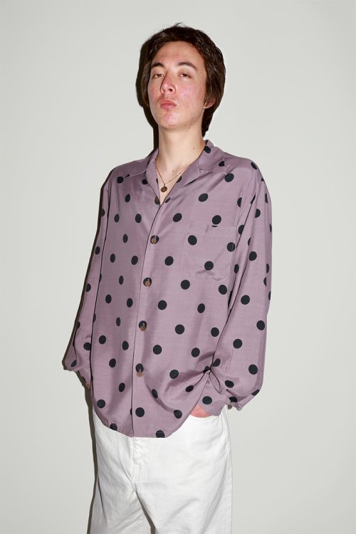 他の写真2: WACKO MARIA/DOTS OPEN COLLAR SHIRT（PURPLE）［ドットオープンカラーシャツ-23秋冬］